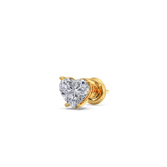 Heart-Shaped Diamond Stud Earrings