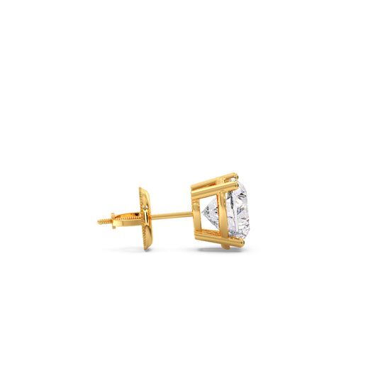 Heart-Shaped Diamond Stud Earrings