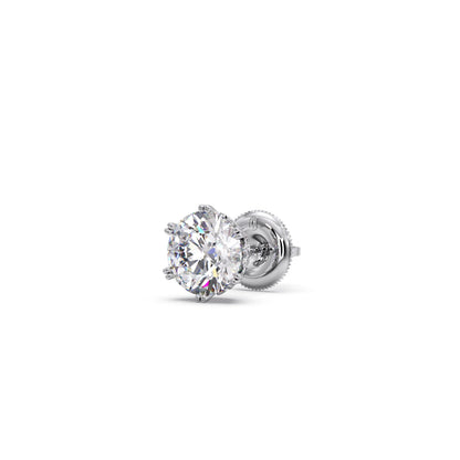 Four-Prong Round Brilliant Cut Diamond Stud Earrings