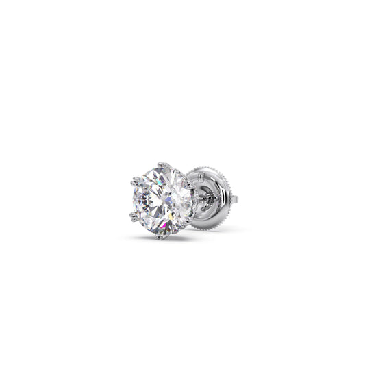 Four-Prong Round Brilliant Cut Diamond Stud Earrings