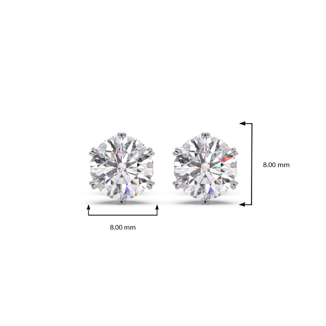 Four-Prong Round Brilliant Cut Diamond Stud Earrings