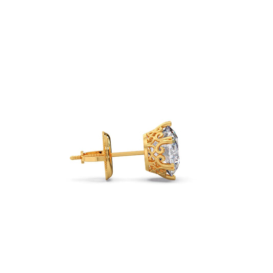 Four-Prong Round Brilliant Cut Diamond Stud Earrings