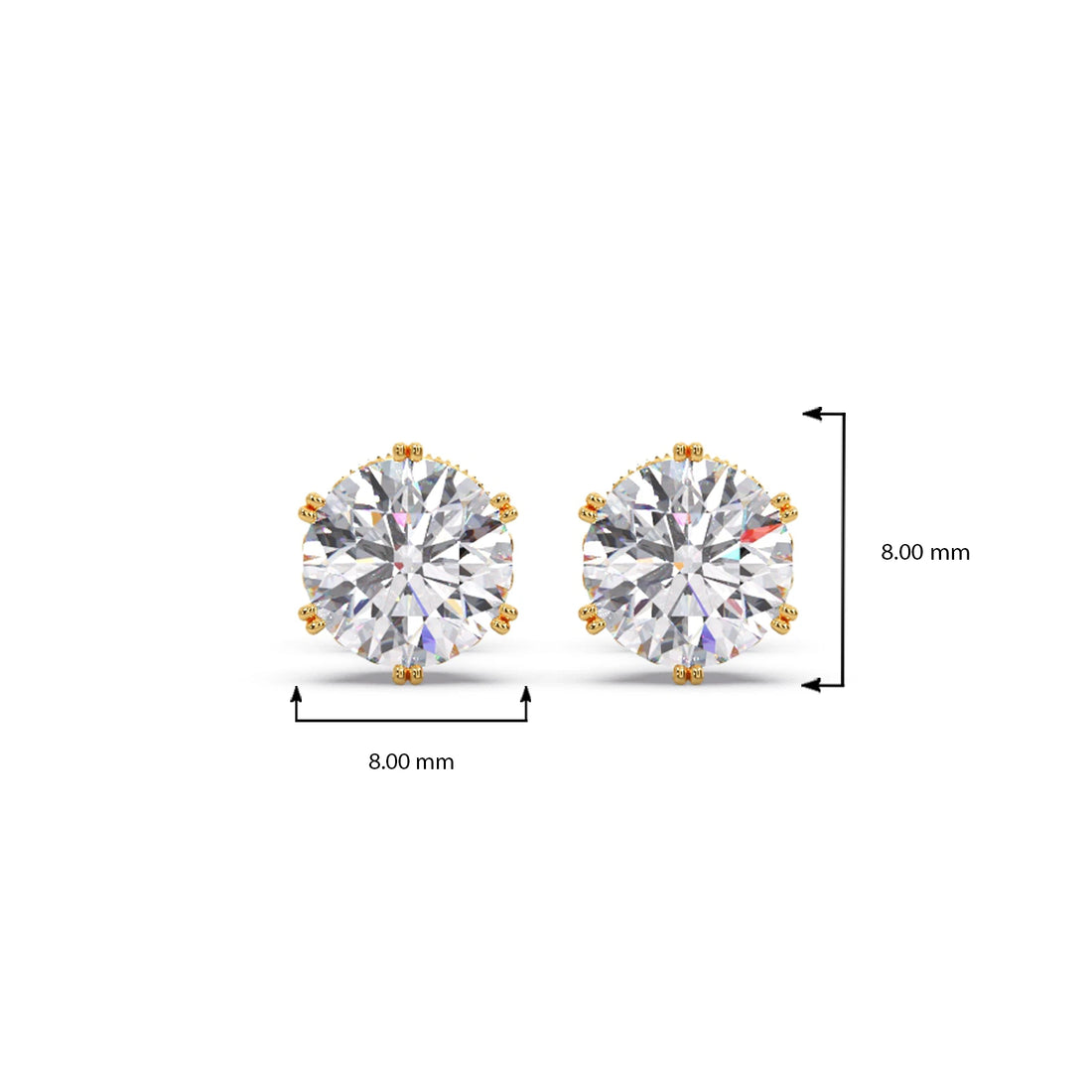 Four-Prong Round Brilliant Cut Diamond Stud Earrings