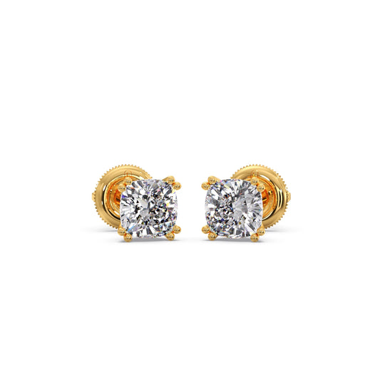 Cushion Cut Diamond Stud Earrings