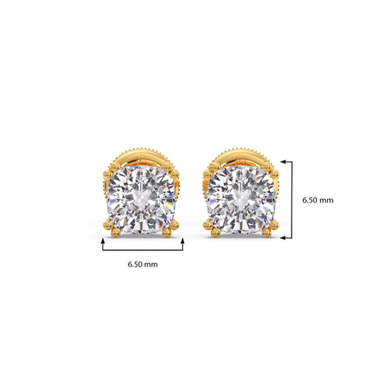 Cushion Cut Diamond Stud Earrings