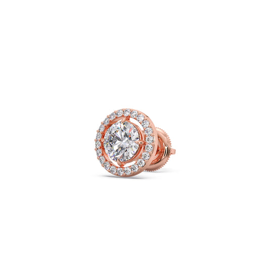 Round Halo Stud Earrings