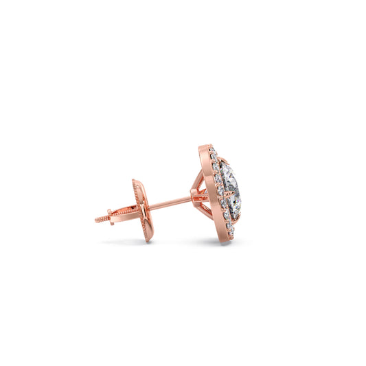 Round Halo Stud Earrings