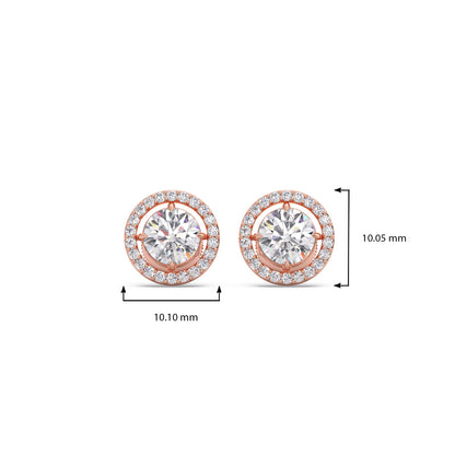 Round Halo Stud Earrings