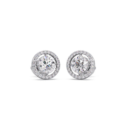Round Halo Stud Earrings