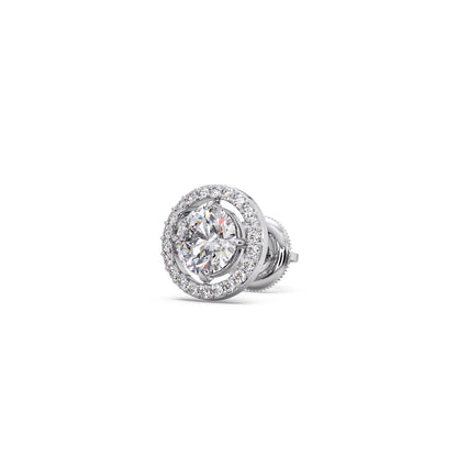 Round Halo Stud Earrings