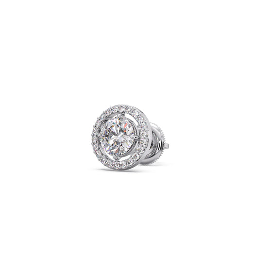 Round Halo Stud Earrings