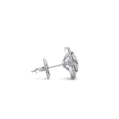 Round Halo Stud Earrings