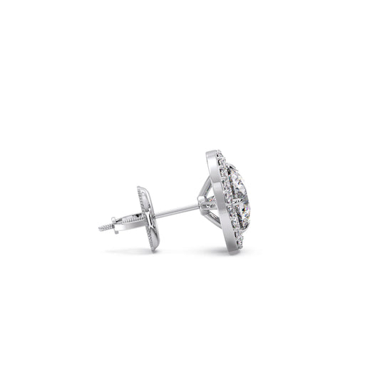 Round Halo Stud Earrings