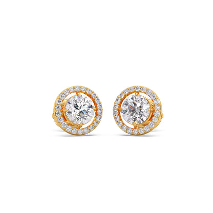 Round Halo Stud Earrings