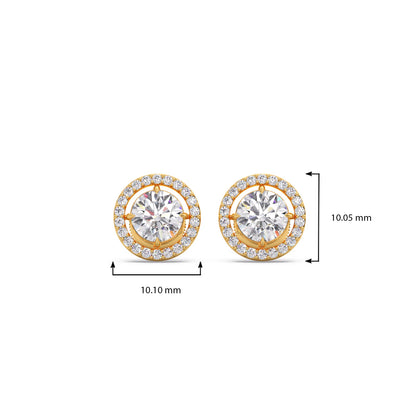 Round Halo Stud Earrings
