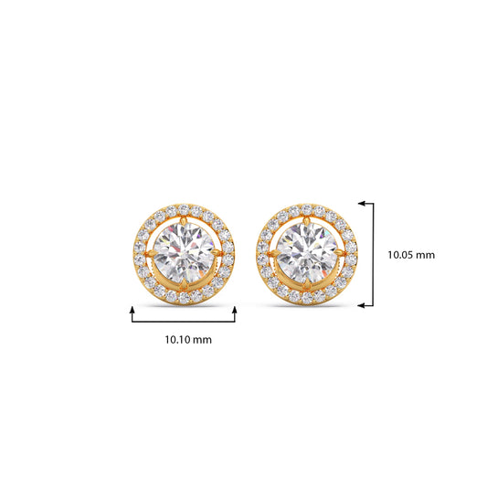 Round Halo Stud Earrings