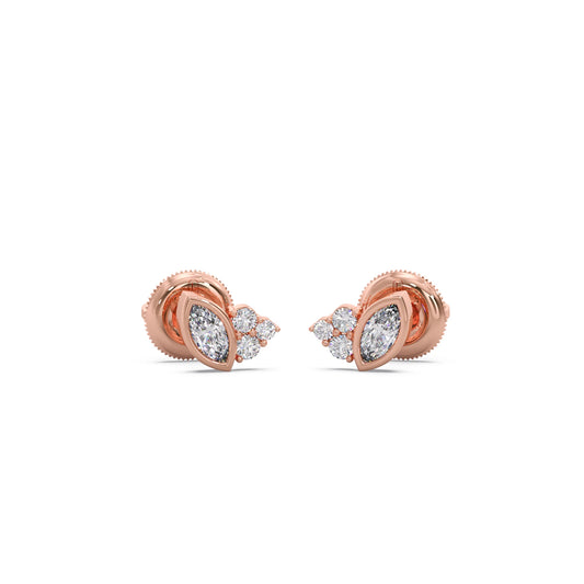 Marquise Cut Diamond Cluster Stud Earrings