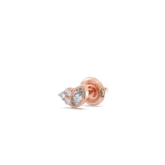 Marquise Cut Diamond Cluster Stud Earrings