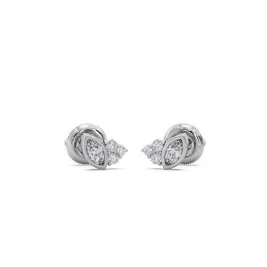 Marquise Cut Diamond Cluster Stud Earrings