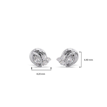 Marquise Cut Diamond Cluster Stud Earrings