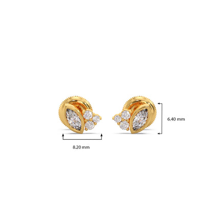 Marquise Cut Diamond Cluster Stud Earrings