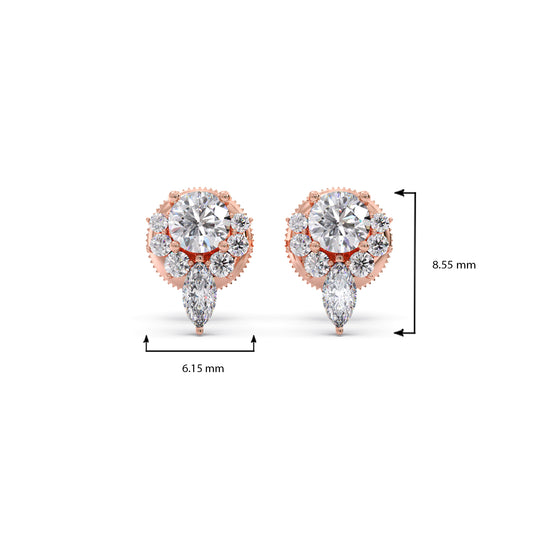 Floral Cluster Stud Earrings