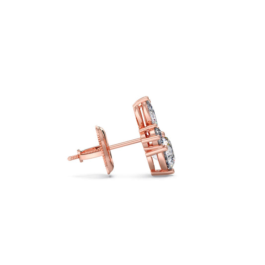 Diamond Floral Cluster Stud Earrings