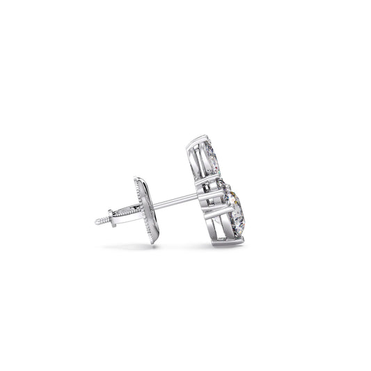 Diamond Floral Cluster Stud Earrings