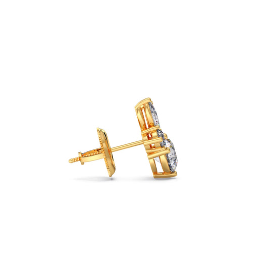 Diamond Floral Cluster Stud Earrings