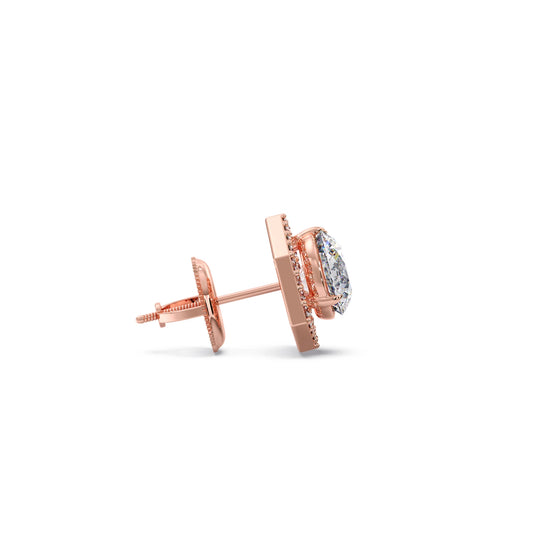 Hexagon Halo Stud Earrings