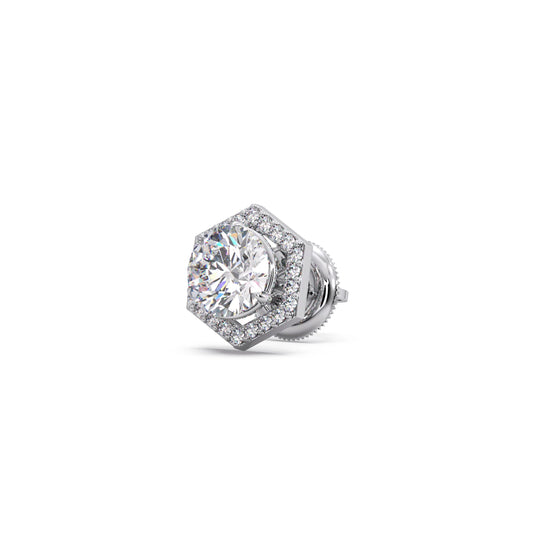 Hexagon Halo Stud Earrings