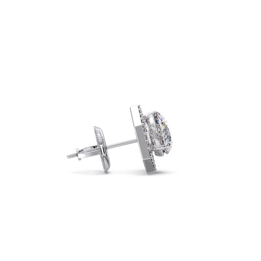 Hexagon Halo Stud Earrings