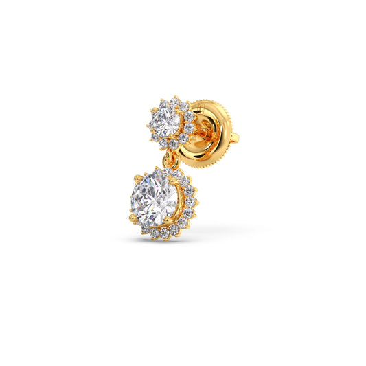 Double Halo Diamond Drop Earrings