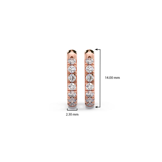 Diamond Huggie Hoop Earrings