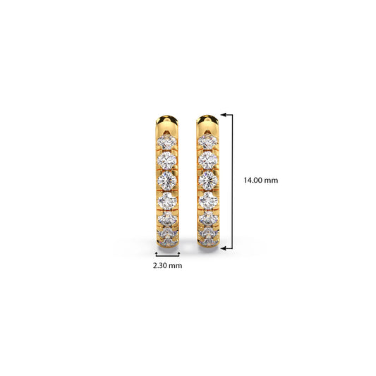 Diamond Huggie Hoop Earrings