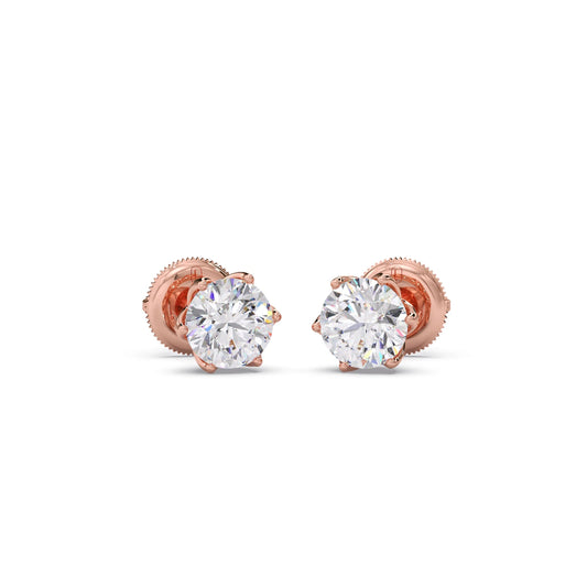 6 prong solitaire stud 1.5 cts