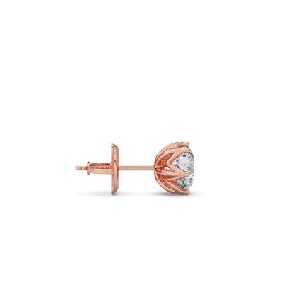 6 prong solitaire stud 1.5 cts