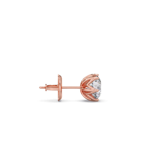 6 prong solitaire stud 1.5 cts
