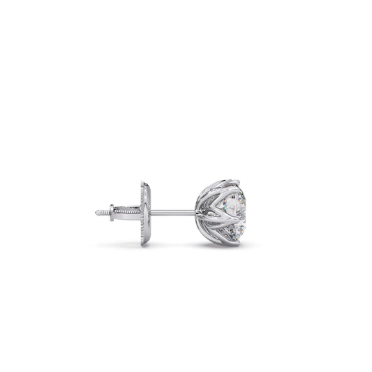 6 prong solitaire stud 1.5 cts