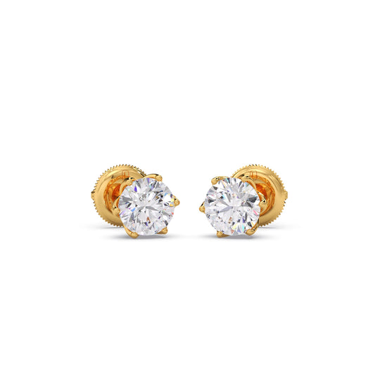 6 prong solitaire stud 1.5 cts