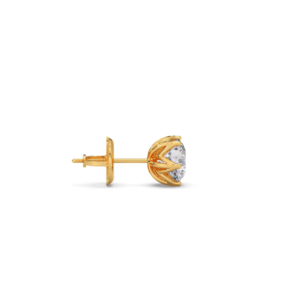 6 prong solitaire stud 1.5 cts