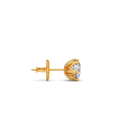 6 prong solitaire stud 1.5 cts