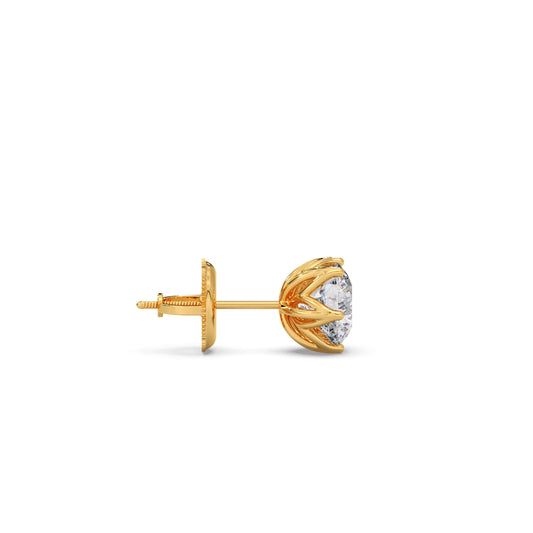 6 prong solitaire stud 1.5 cts