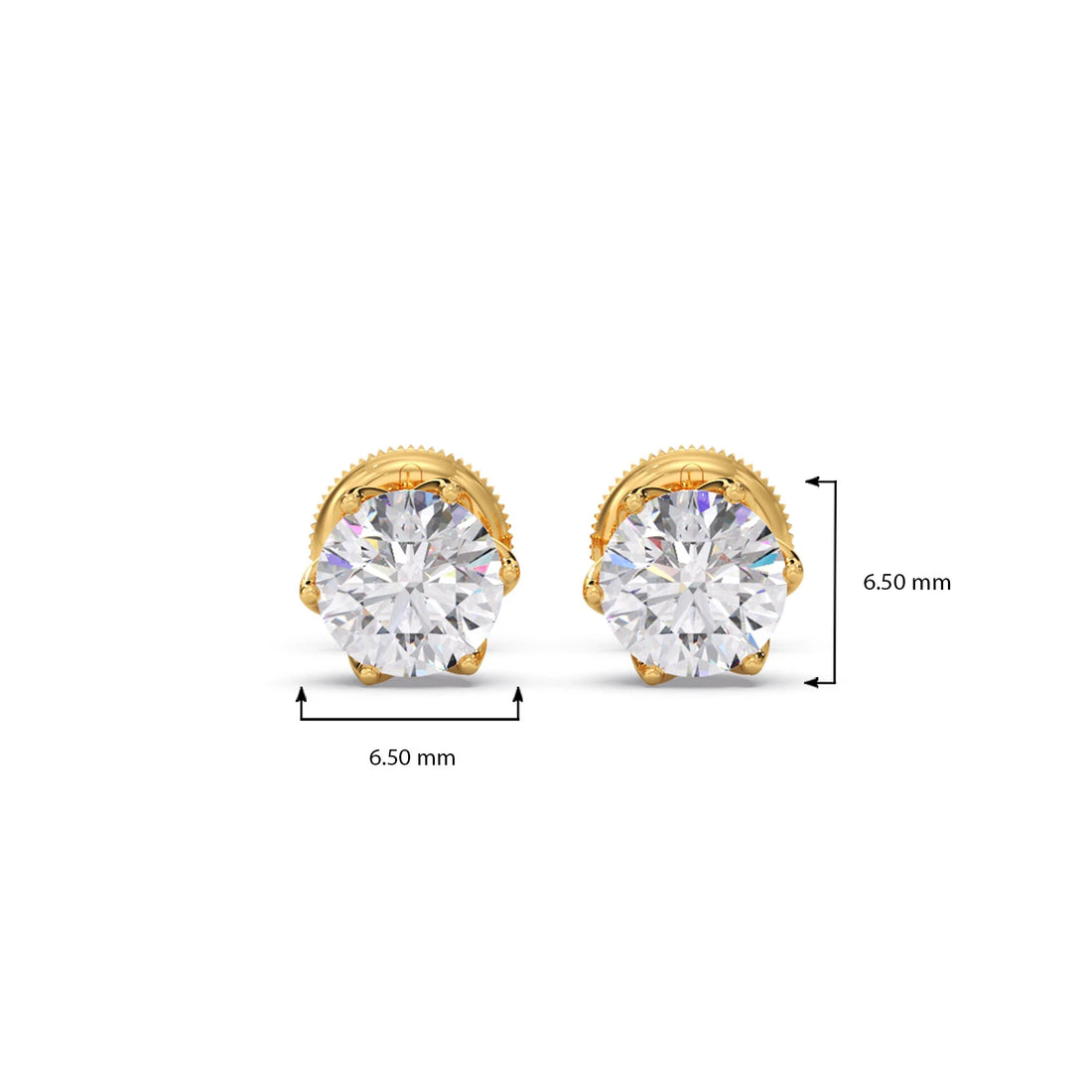 6 prong solitaire stud 1.5 cts