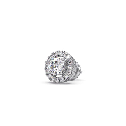 Round Shape LGD Earrings with Halo Setting