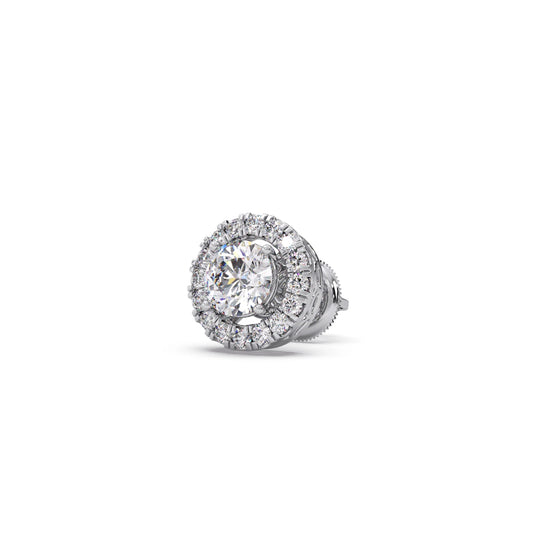 Round Shape LGD Earrings with Halo Setting