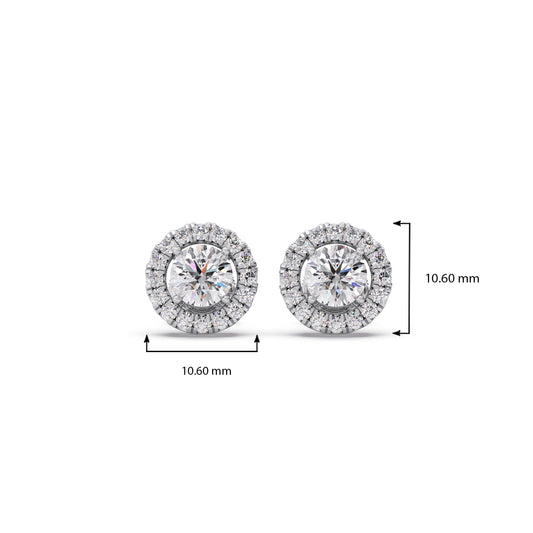 Round Shape LGD Earrings with Halo Setting
