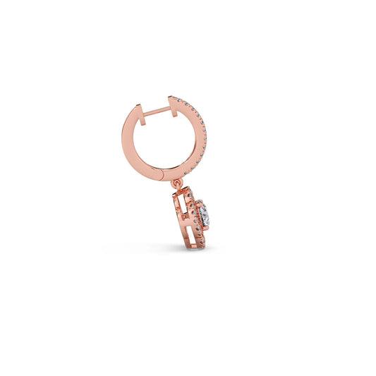 Floral Halo Diamond Hoop Earrings
