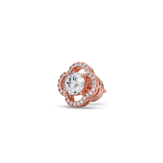 Floral Diamond Halo Studs