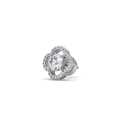 Floral Diamond Halo Studs